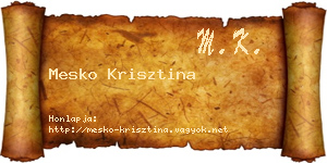 Mesko Krisztina névjegykártya